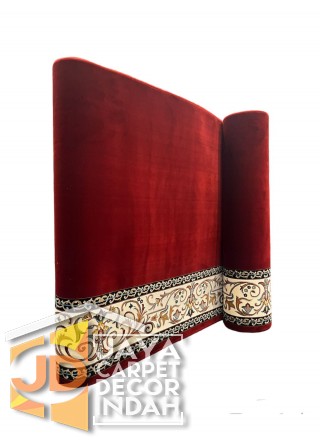 Karpet Sajadah Solomon Farangi Red Plain Motif Polos 120x600, 120x1200, 120x1800, 120x2400